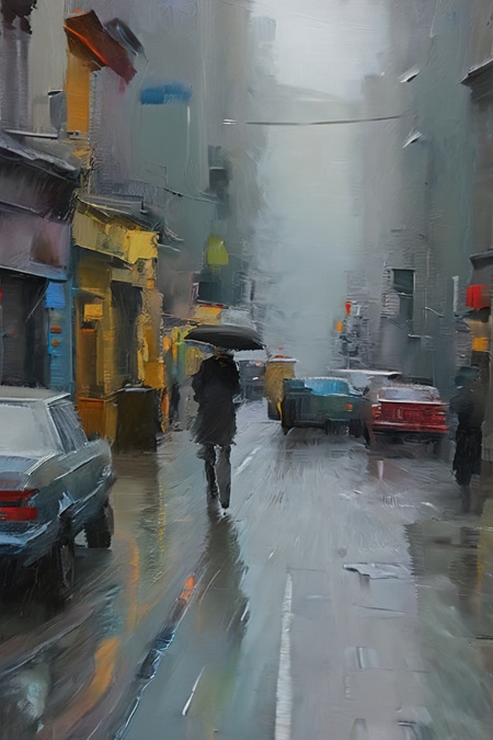 02288-2088850266-City,(rainy day_1.2),Wet,Car,a bustling street,bichu,oil painting,masterpiece,best quality,HDR.UHD.4K,8K,64K,_lora_bichu230728-0.jpg